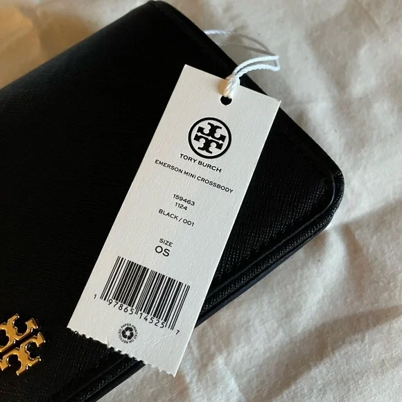 New, authentic tory burch Emerson mini crossbody bag black - Picture 11 of 11